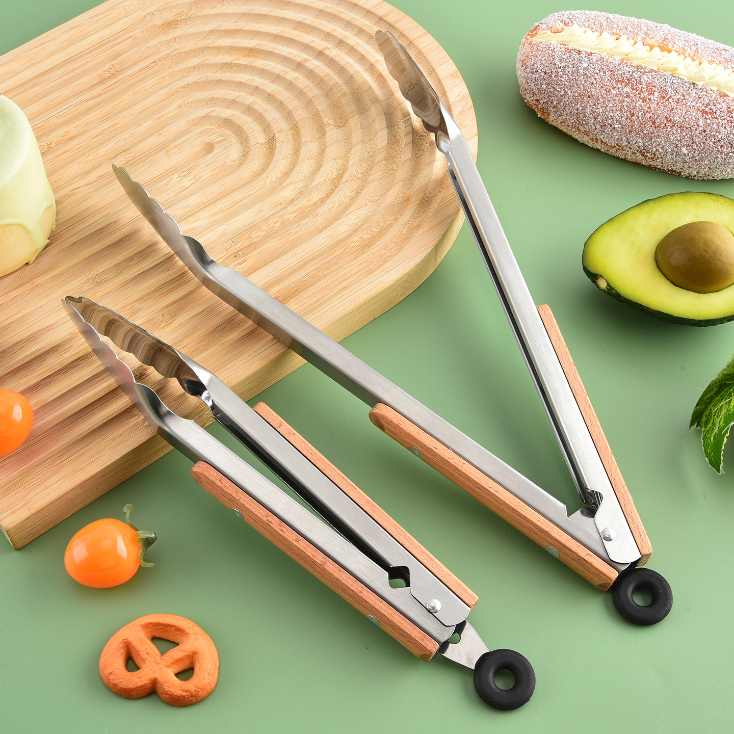 Clip de alimentos de acero inoxidable en stock, clip de barbacoa, clip de filete casero, clip de pan, clip de carne asada, clip de comida cocinada