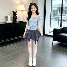 2026新款夏儿童多巴胺小洋裙高级感小学生套装女