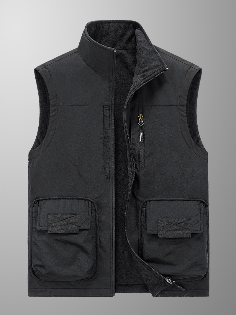 Double-sided quick dry warm vest, jacket for leisure, plus size