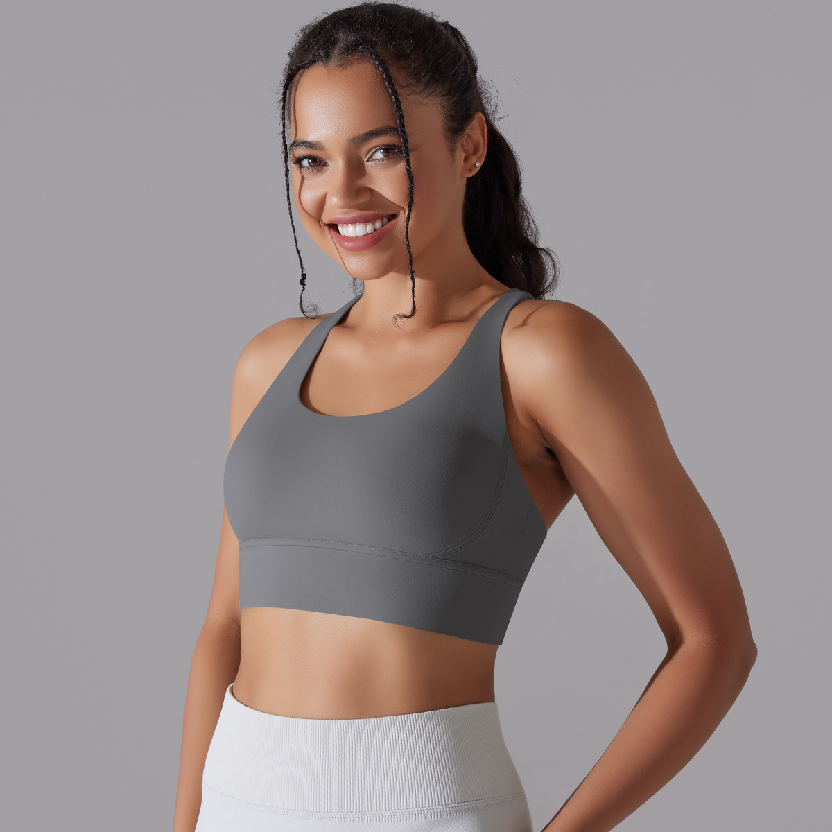 127g Weight Sleeveless Sleeve Length Nylon, Spandex Fabric Type Short Top Length Halter Crisscross Tank Tops Type Fitness, Yoga Occasion U Neck Neckline Solid Color Pattern Sports Style Sports Solid Color Nylon Spandex U Neck Active Tops Halter Crisscross Tank 174