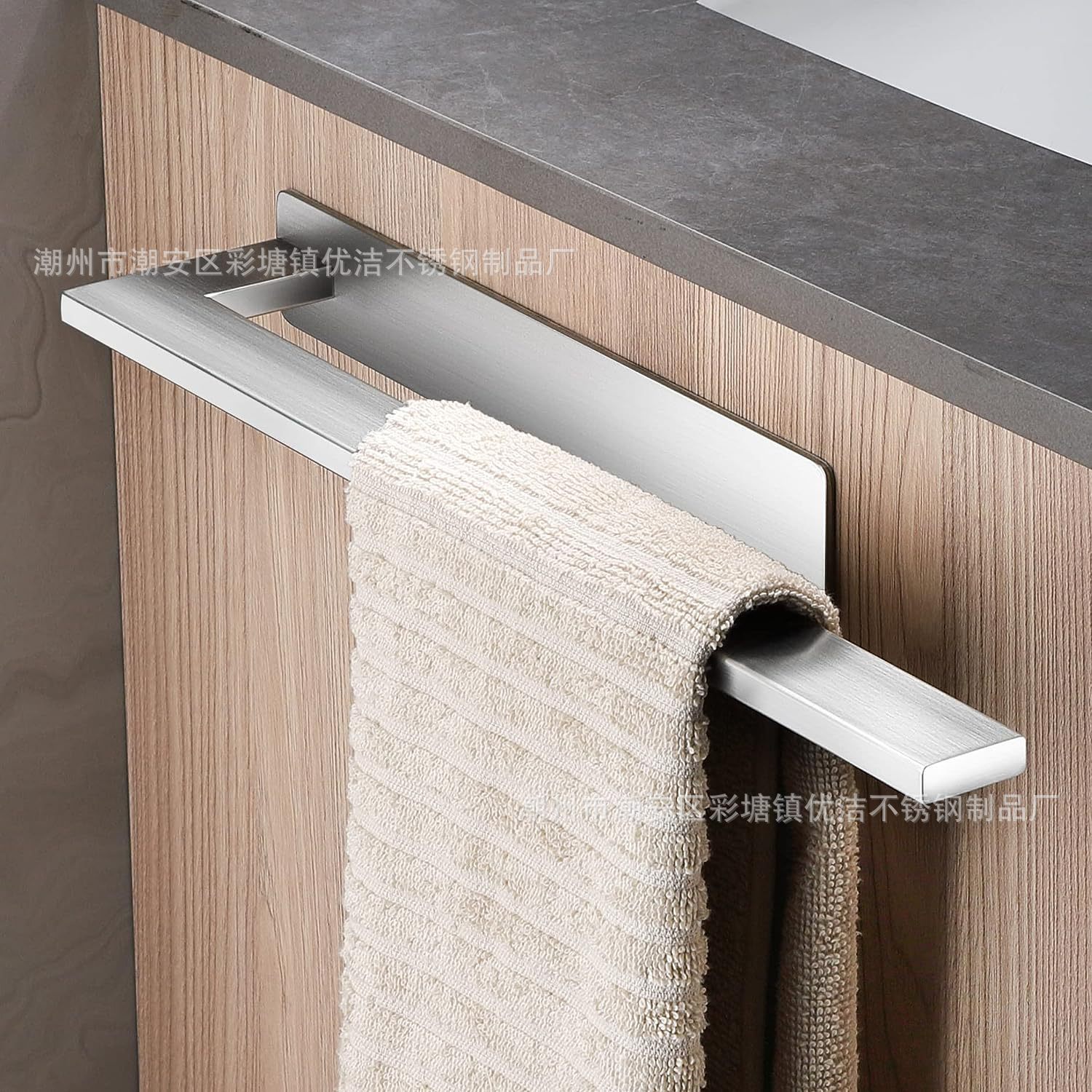 Barra para toallas de acero inoxidable, tubo cuadrado, toallero para lavabo, inodoro, baño, toalla de baño, tubo cuadrado de acero inoxidable 304
