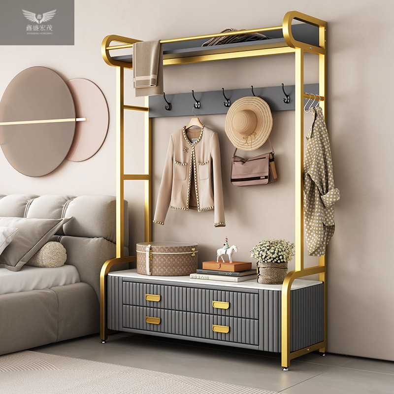 Dormitorio vertical percha de ropa bolsa suave percha de ropa casera de cuero real percha de ropa de piso percha de ropa gabinete de almacenamiento multifuncional image 3