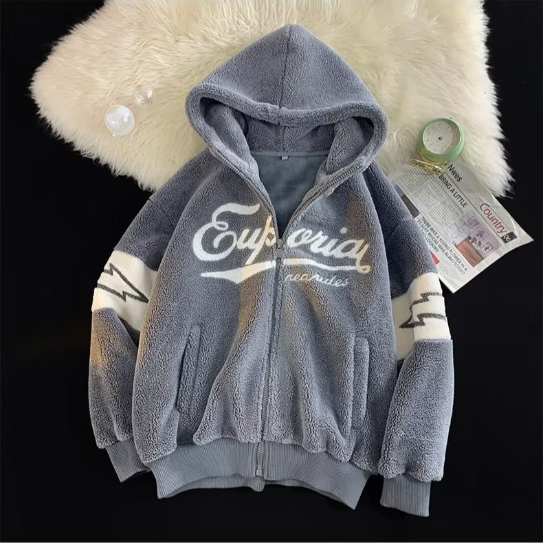 2024 nuevo estilo japonés retro suave abrigo de lana de cordero invierno masculino suelto bf perezoso ropa de algodón ins marea