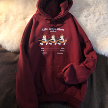 bf原宿港风古着vintage卫衣男女潮ins秋冬季加绒加厚韩版宽松上衣