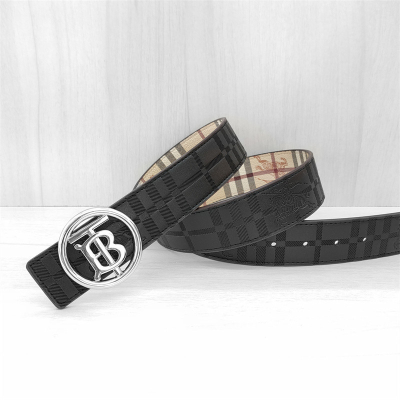 Round TB Black Embossed Silver Buckle