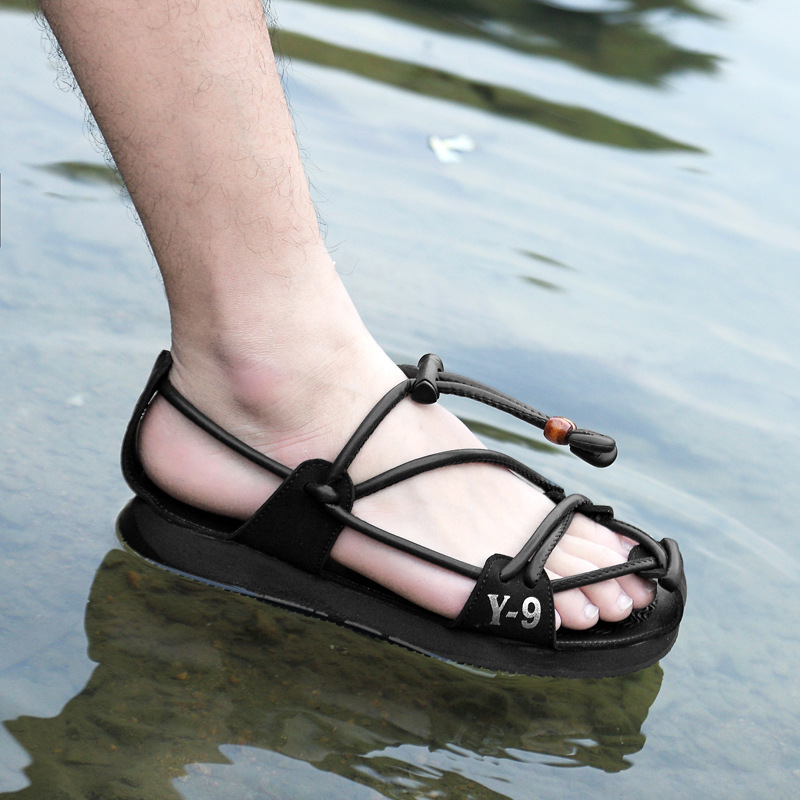 2022 년 여름 스트랩 착용 방지 플랫폼 오픈 토 캐주얼 야외 남성 비치 신발 상사 긴 3 월 샌들 남성 신발