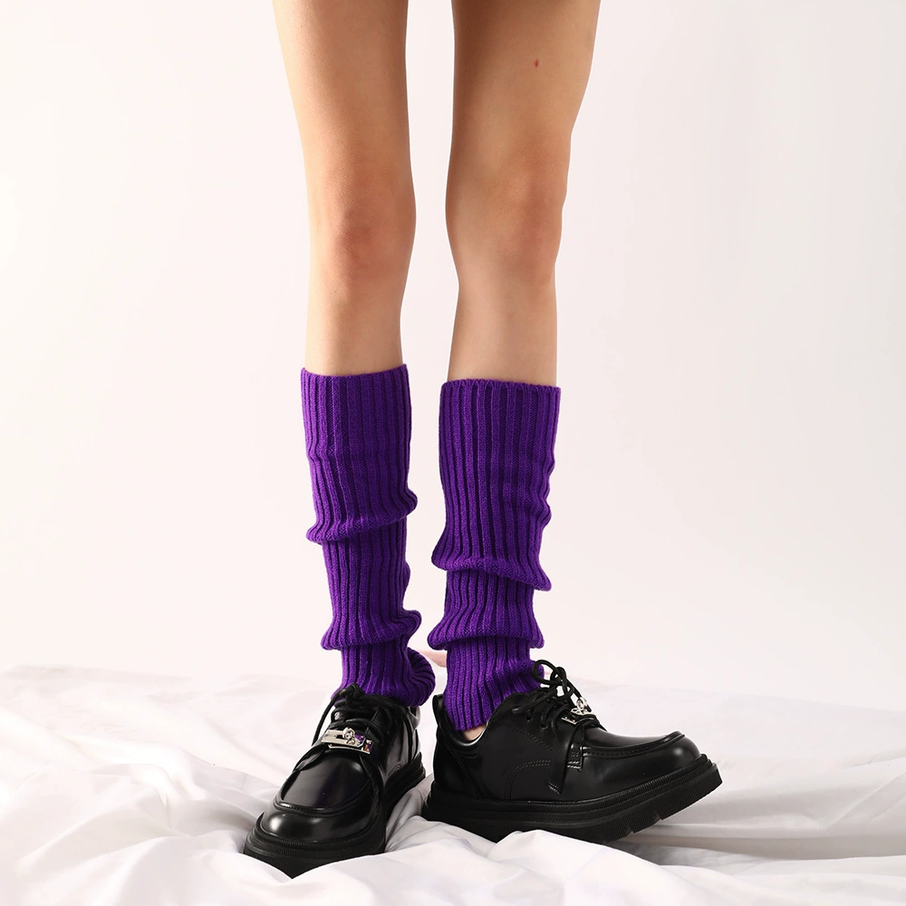 Пена, вязанные gaiters, белые демисезонные носки с утеплением, стиль Лолита