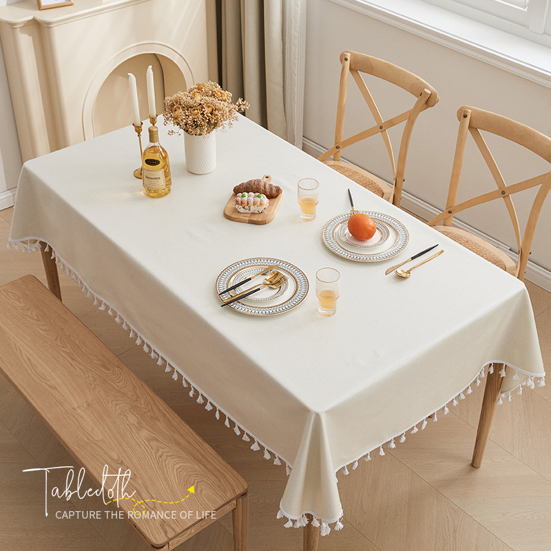 Ins algodón imitación tela de mesa impermeable a prueba de aceite sin lavado tela de mesa de comedor viento crema simple moderna alta sensación tela de mesa de té