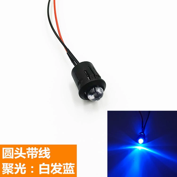 Светодиод 8 мм 3V/5V/6V/9V/12V малогабаритный круглый светодиодный элемент, 12 мм, черная изоляционная гильза, провод 20 см