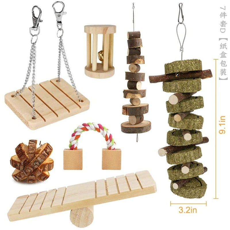 Комплект, деревянная игрушка, кролик, 7 предметов, Amazon