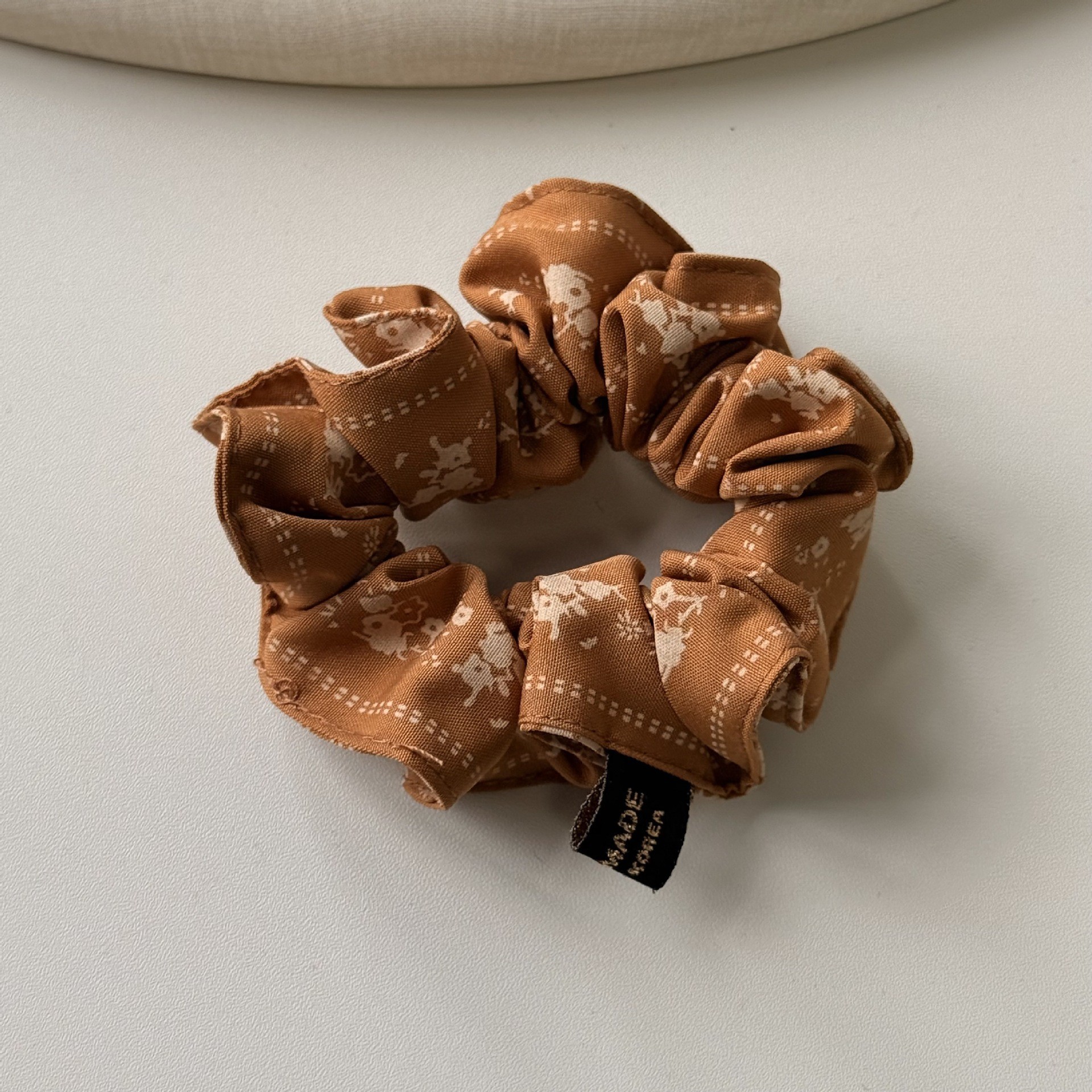 Koreanischer Retro Karo Blumen Scrunchie Für Damen Haargummi_voghion.com