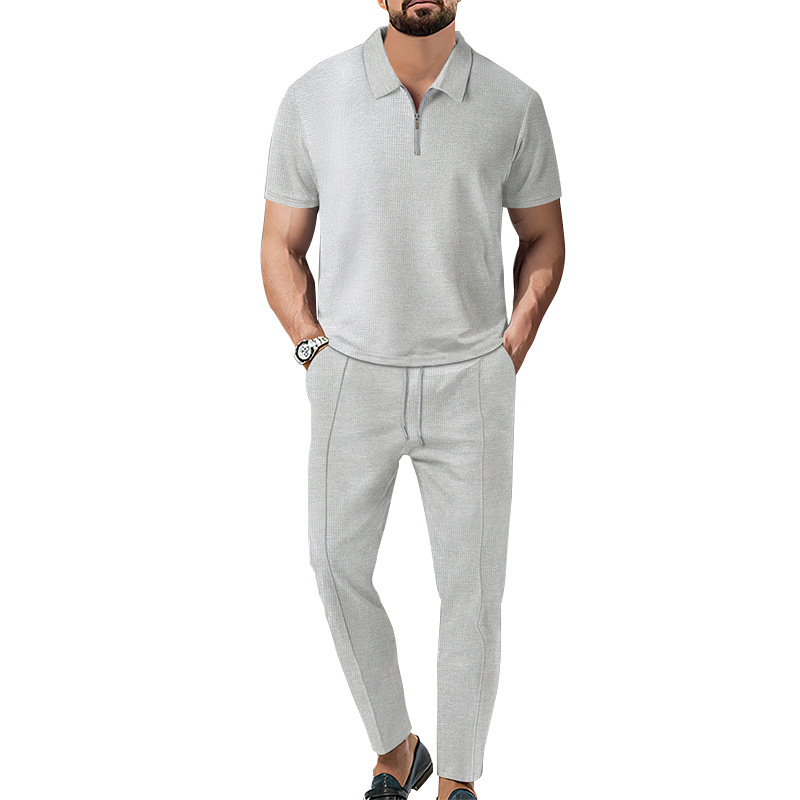 Men's Solid Color Pants Sets Men's Clothing display picture 11