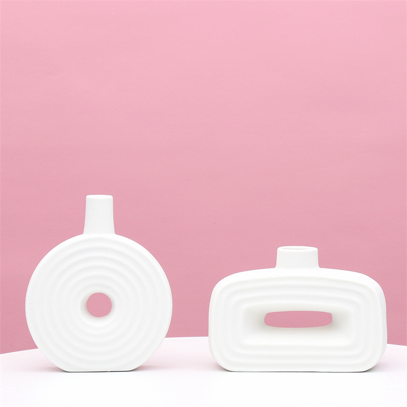 Nordic ins jarrón secado al aire creativo escritorio pequeña flor titular decoración sala de estar mesa de café Luz de lujo de cerámica decoración del hogar