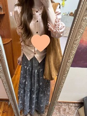 早秋温柔套装设计感长袖衬衫上衣女韩系收腰时尚半身裙百搭两件套