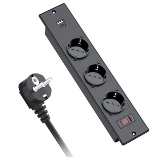 Embedded European standard power desktop socket with Switch USB German standard office desktop office TypeC power socket