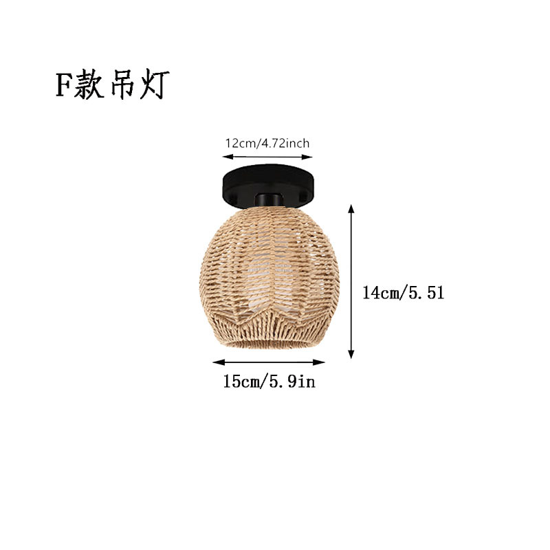 Lámpara de techo tejida a mano con cuerda de cáñamo de imitación estadounidense