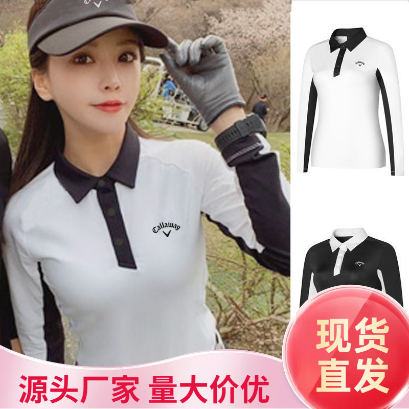 2024 Summer Golf Long-sleeved Sunscreen Women's Thin New Polo Shirt Jersey Quick-drying Golf Casual T-shirt Breathable