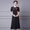 Embroidered leisure seaside holiday dress women's summer new style temperament waist skirt