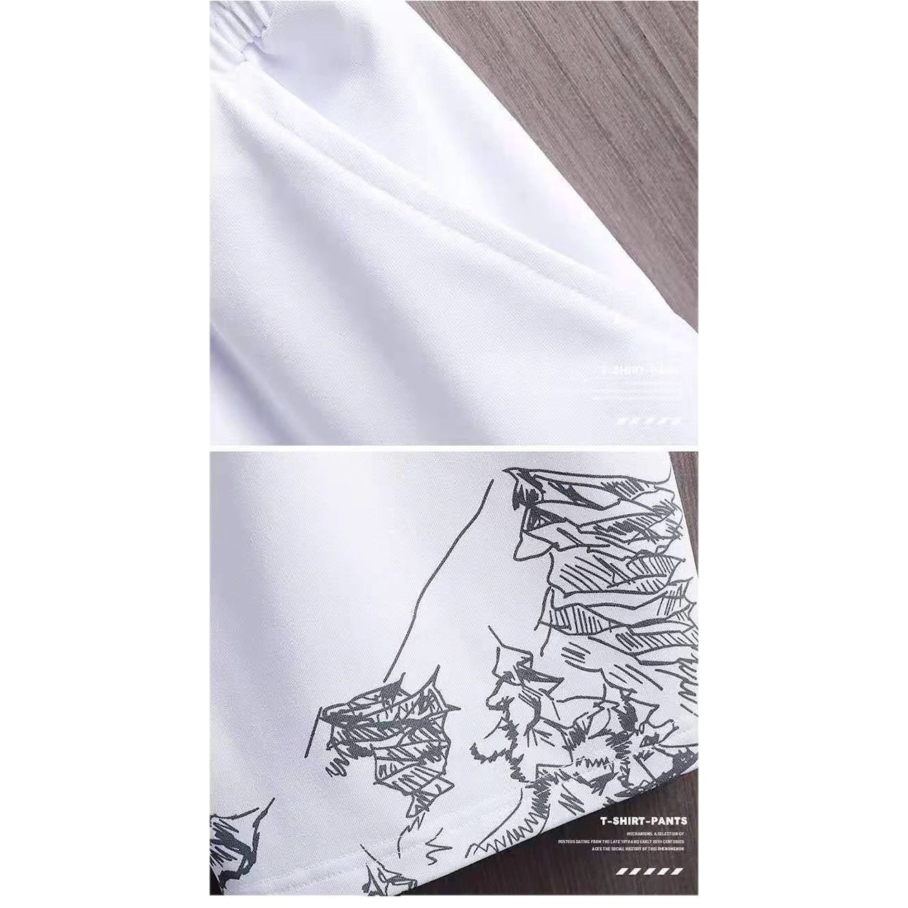 Summer Casual Sports suit Men's Ice Silk Short-sleeved T-shirt Half Shorts Two-piece Set Loose plus size Set