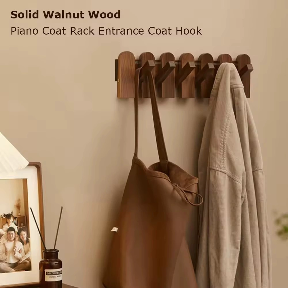 Ретро деревянная вешалка для хранения в виде фортепиано, настенная вешалка для прихожей, одинарная вешалка для одежды, дверная вешалка для хранения