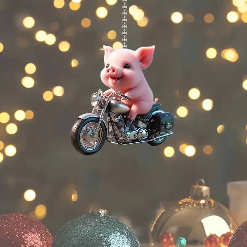 24 celebridades de Internet de comercio exterior transfronterizo estilo de ciclismo lindo cerdito interior de coche colgante de acrílico llave de coche accesorios de mochila