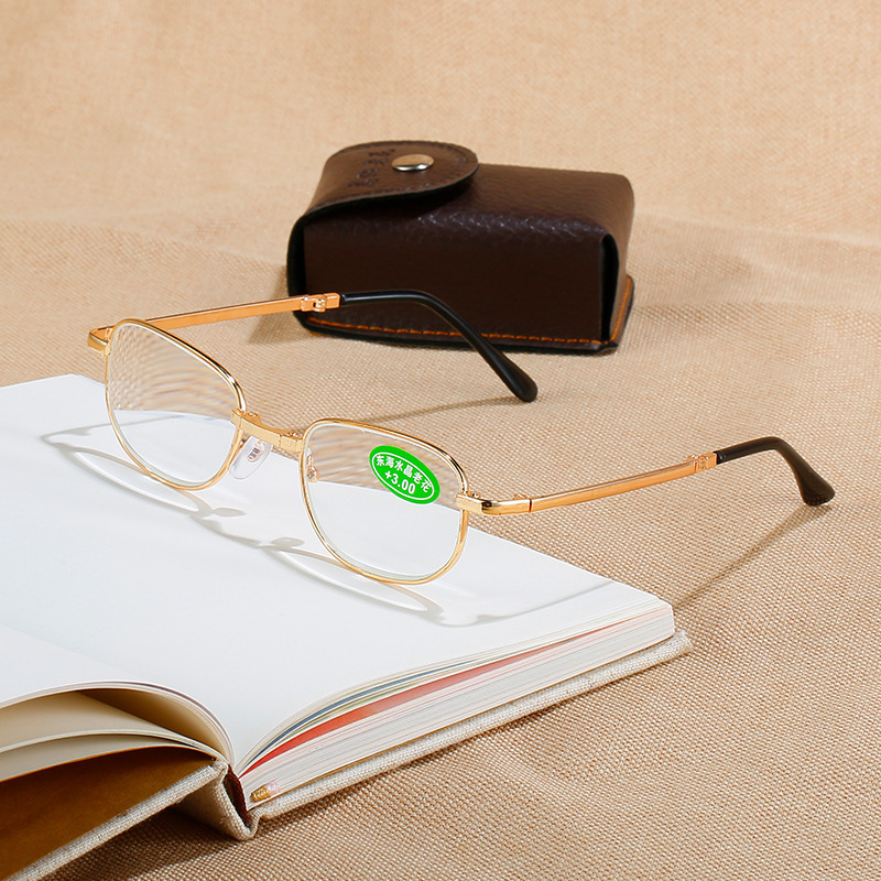 Folding Crystal Glass Reading Glasses, High-Definition Fashionable Classic Glasses, Portable and Compact, Street Stall and Traveling Manufacturer