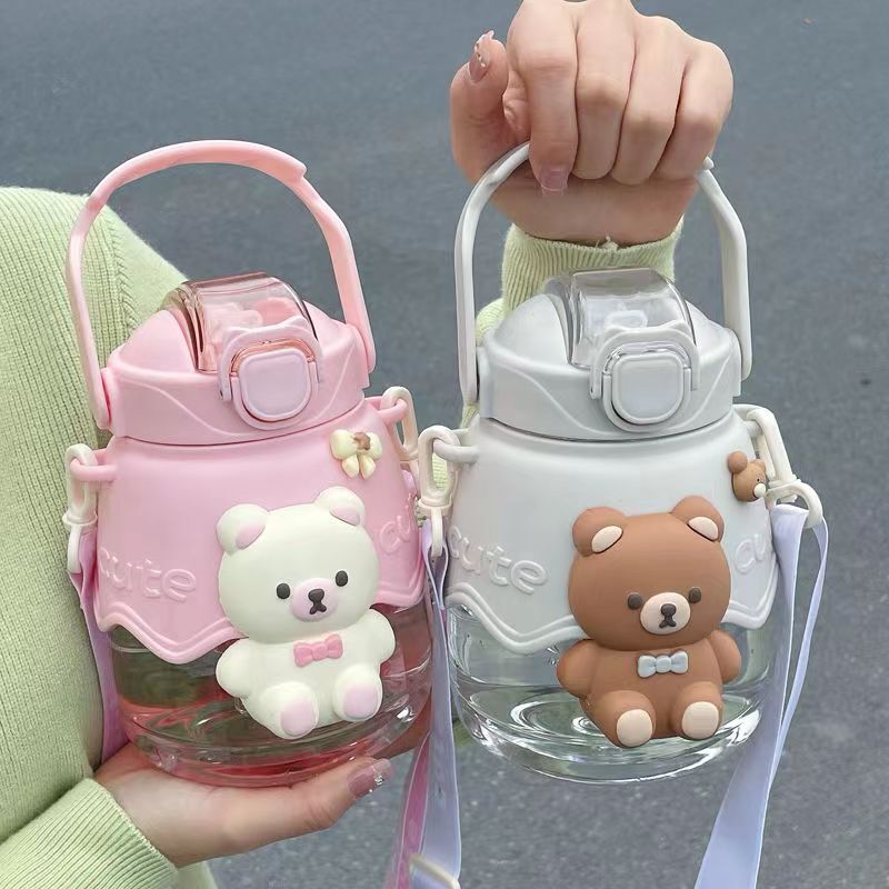 Summer New Style Big Belly Cup ins High-value Children and Students with Tea Compartment Portable High-temperature Anti-drop Straw Water Cup