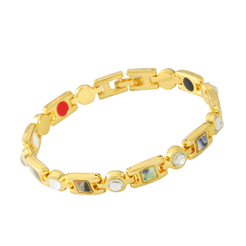 Pulsera Ajustable con Incrustaciones de Diamantes para Mujer, Estilo Europeo y Americano, Retro, Magnética, Ecológica, de Aleación, para Parejas