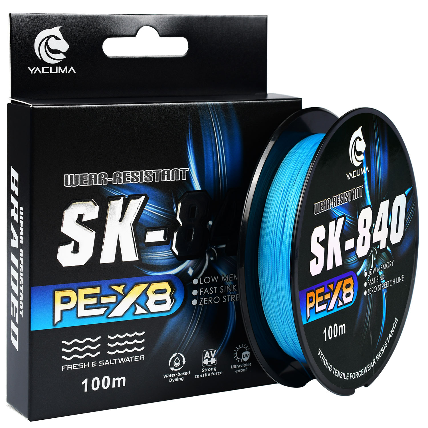 100 m blaue 8-strängige PE-Ultrafein-Geflechtschnur zum Meeresangeln_voghion.com