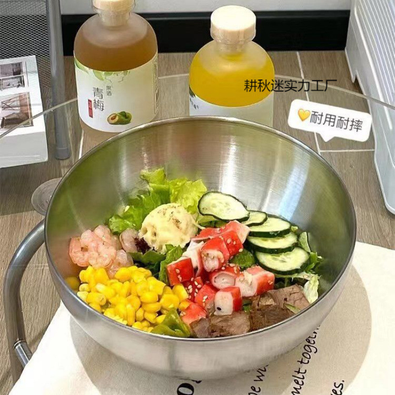 316 ステンレス鋼のサラダボウル家庭用キッチン厚みのある大型調理食品グレードの卵と小麦粉のフルーツベーキング|undefined