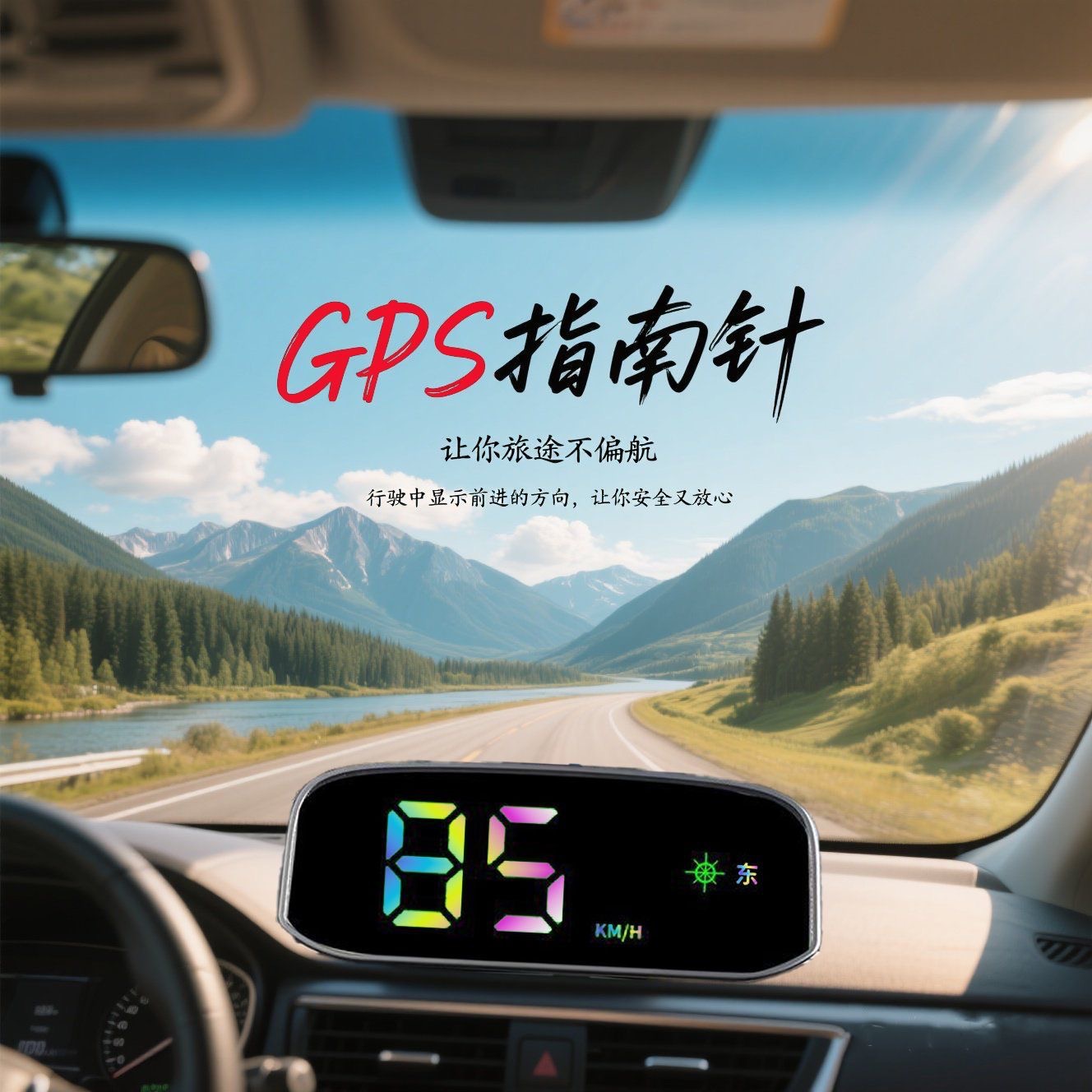 Colorful Hud Head-Up Display Beidou Satellite Electronic Dog Universal Car Navigation Locator Speedometer
