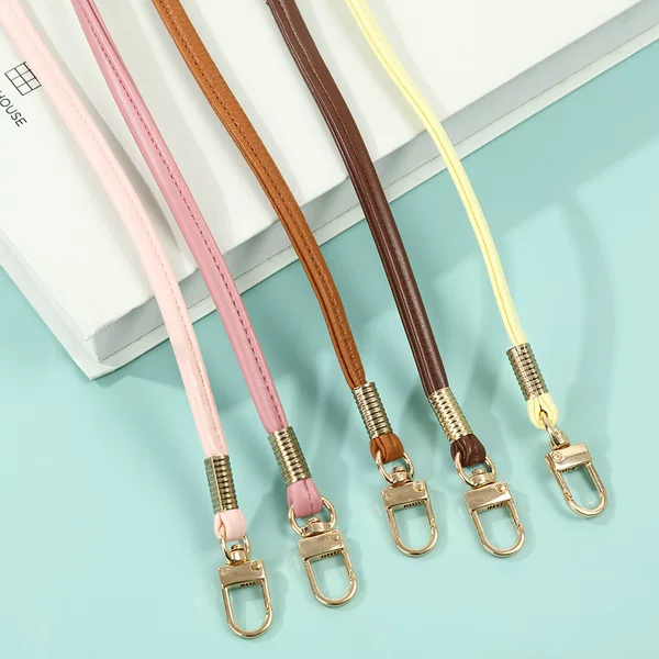 Extended Leather Thin Strap Shoulder Strap Solid Color Metal Buckle Crossbody Bag Replacement Strap Accessories Handbag Pu Leather Strap
