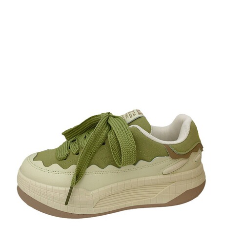 Korean Style Versatile Low-top Sporty Women's Shoes 2024 Spring Student New Thick Sole Canvas Shoes Women Fashion Hong Kong Style