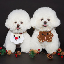 新款韓國聖誕款麋鹿糖餅雪寶狗狗圍兜 寵物口水巾貓咪狗狗圍脖