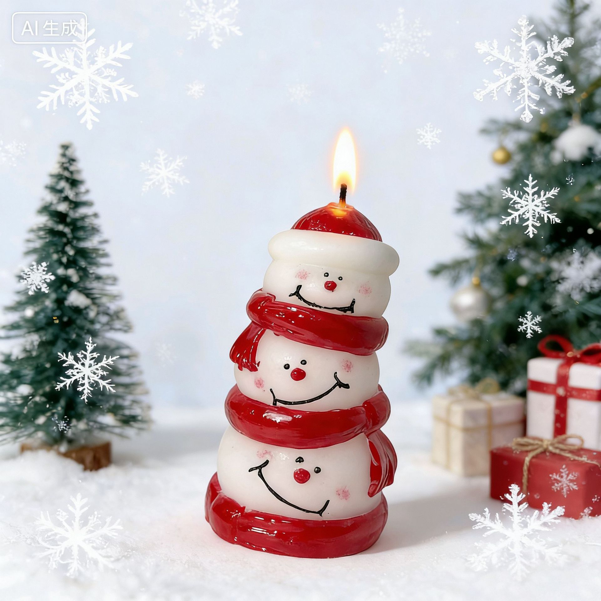 Snemand led lys flammefrit julepynt sikkert_voghion.com