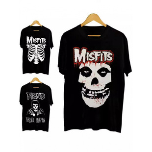 New Gothic High Street Hip-Hop Skull Print Loose T-Shirt Men's Trendyy Casual Versatile Short-Sleeved Top