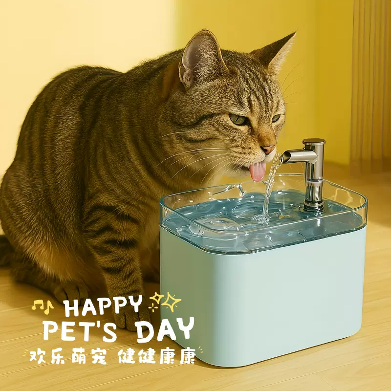 宠物饮水机智能宠物饮水器自动循环过滤猫咪活水塑料机器跨境专供