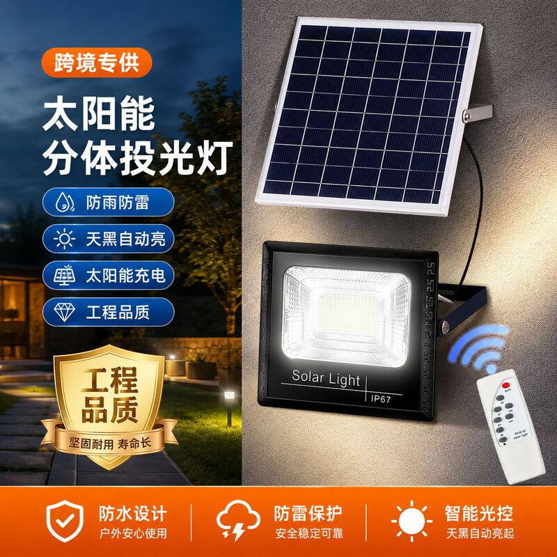 New Cross-Border Solar Lighting Lamp, Outdoor Garden Courtyard Lamp, Waterproof New Rural Household Solar Floodlight New Cross-Border Solar Lighting Lamp, Outdoor Garden Courtyard Lamp, Waterproof New Rural Household Solar Floodlight