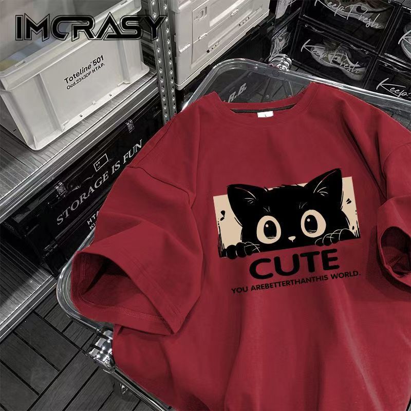 high quality Cotton Short-sleeved T-shirt Men's Summer 2025 New Loose American Fashion Brand Casual Half-sleeved