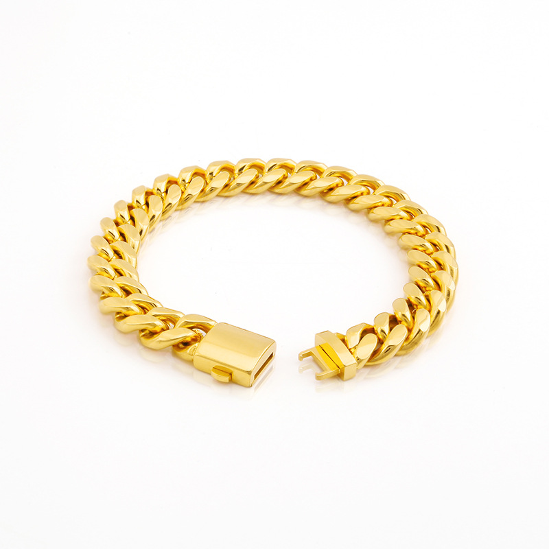 Men's Cuban Link Bracelet Stainless Steel Waterproof Jewellery_voghion.com