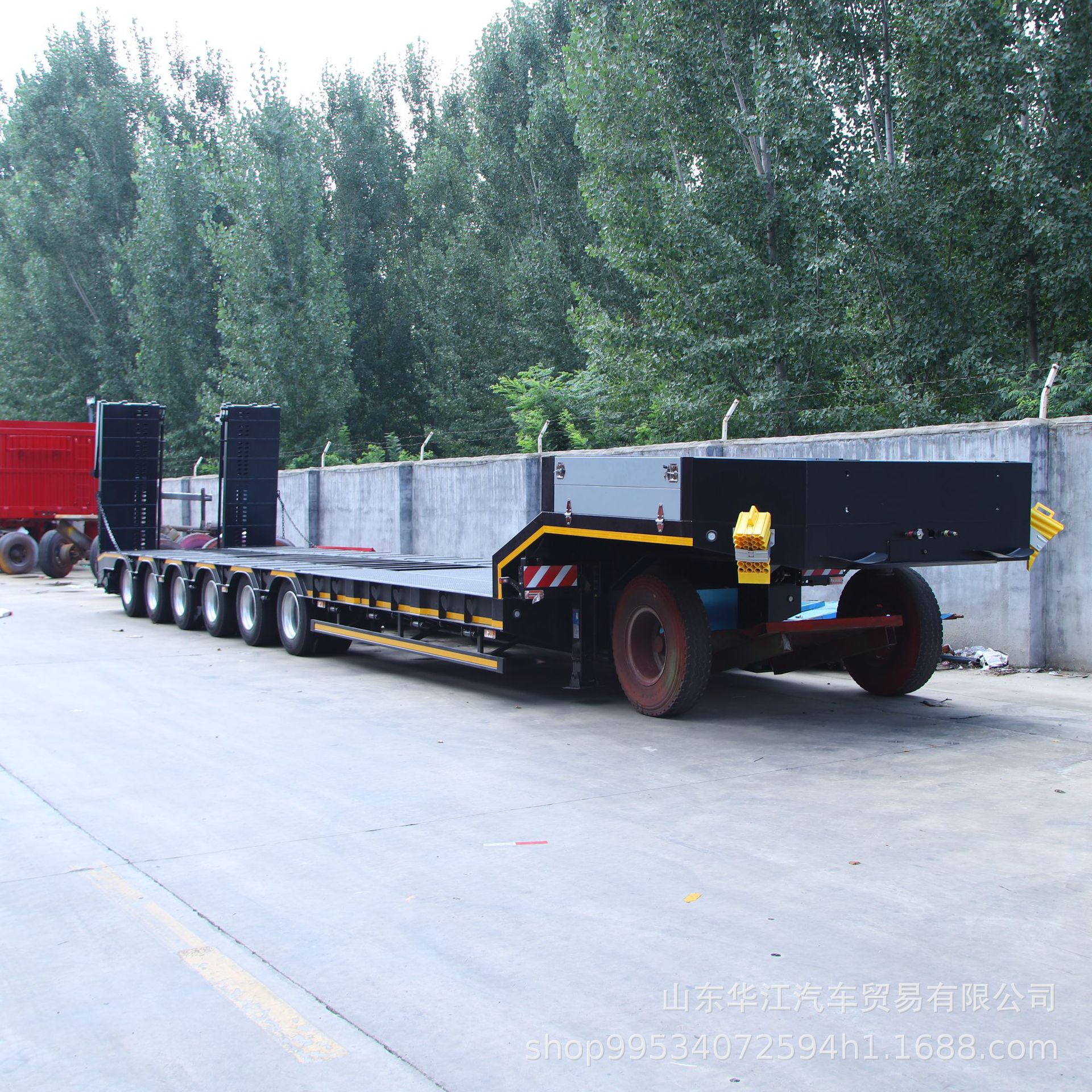 Export to Africa Heavy-Duty Container Flatbed Semi-Trailer Skeleton Trailer 40Tf20Tf Flatbed Transport Trailer