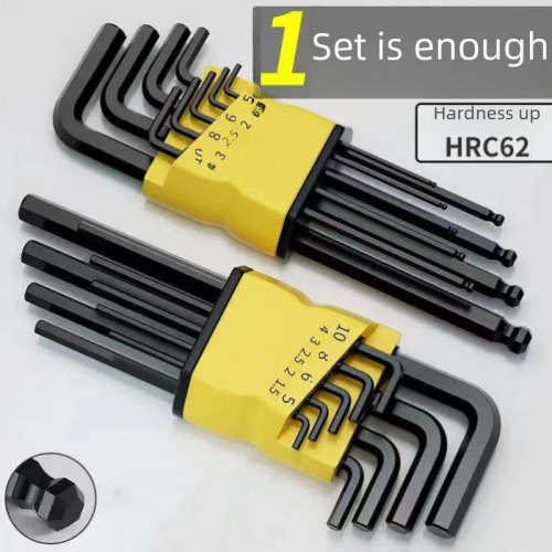 Factory Direct Sales High Hardness Alloy S2 Internal Hex Wrench Set, Six-Edge Multi-Function Boxed Screwdriver Set Tools