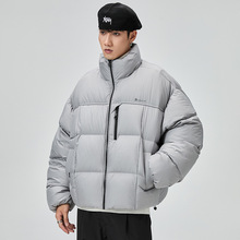 短款羽绒服男冬季潮牌高级感鸭绒男生加厚保暖面包服立领防寒外套