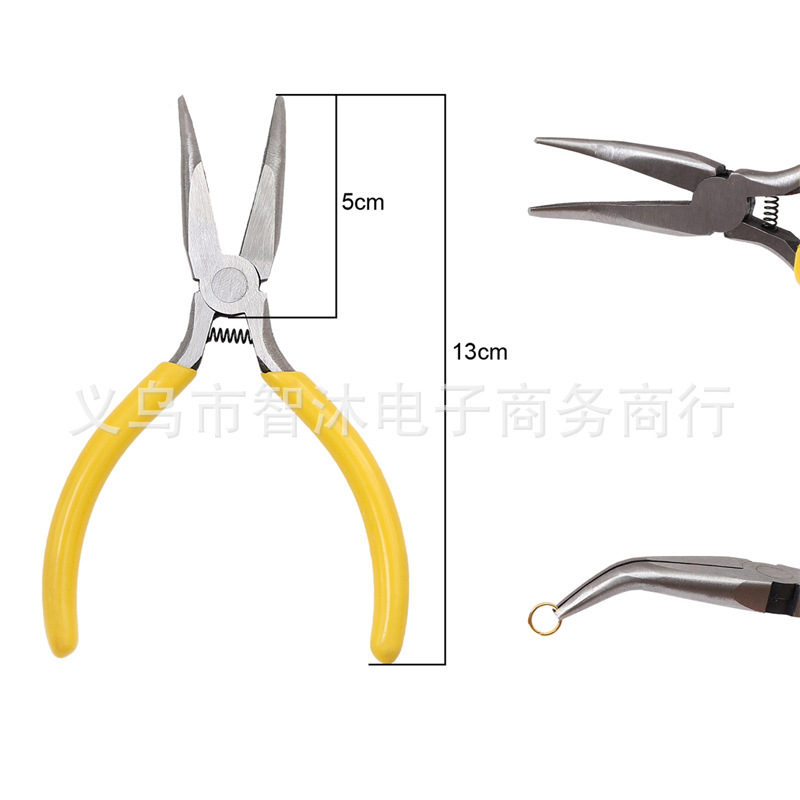 DIY 手作り小さなジュエリーツールセットプライヤー接着剤収納ボックスラジオペンチはさみ針銅リング|undefined