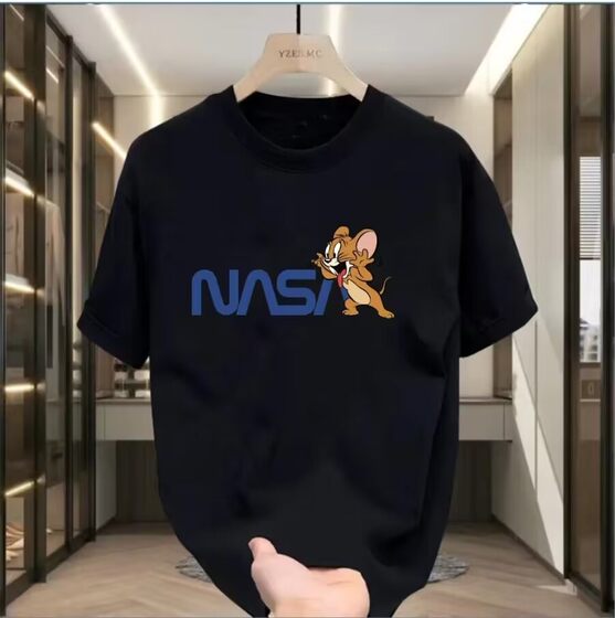 Summer 2025 American Style Hot Short-sleeved T-shirt Men's and Women's Top Instagram Popular Brand Street Loose Round Neck All-match