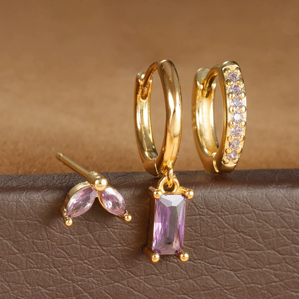 E1628 Gold-Purple 3pcs
