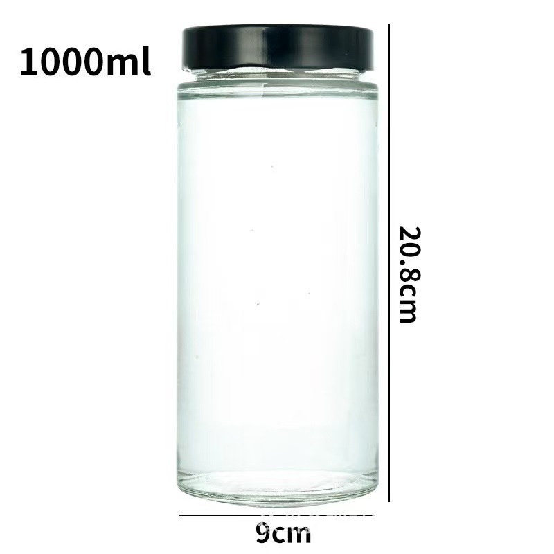 国境を越えた食品グレードの高蓋ラウンドピクルスボトルビーフソース詰め替えボトル缶詰ジャムガラスボトルスポット卸売