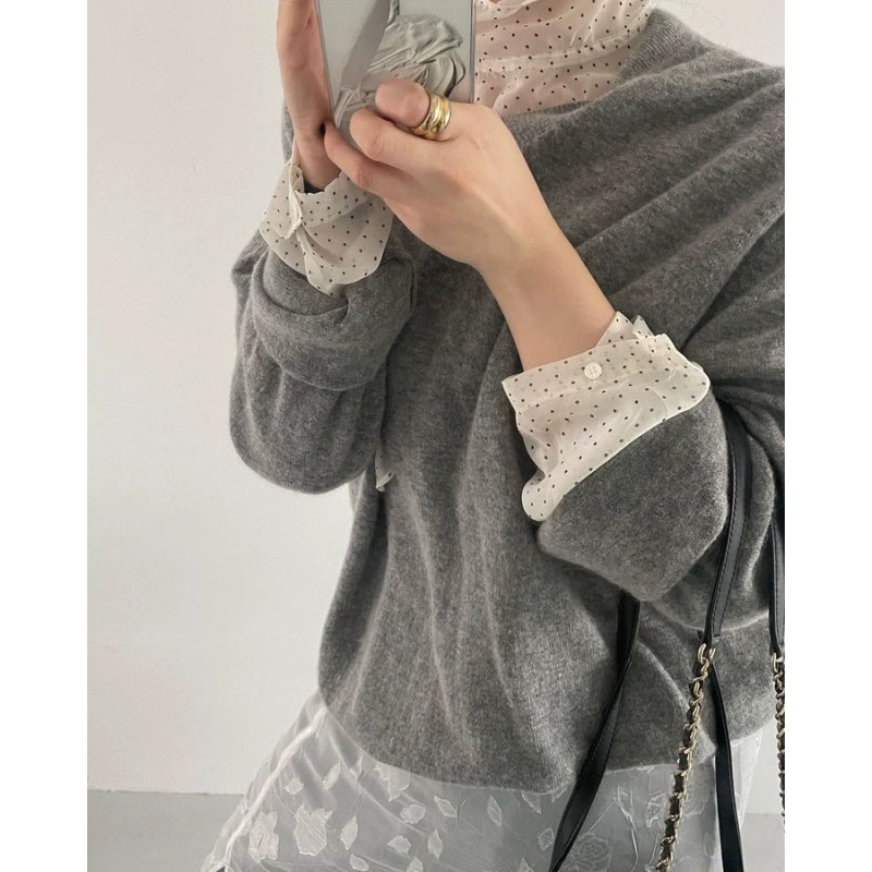 Блузка Shiffon (женская) корейский стиль, шифоновая основа, one size