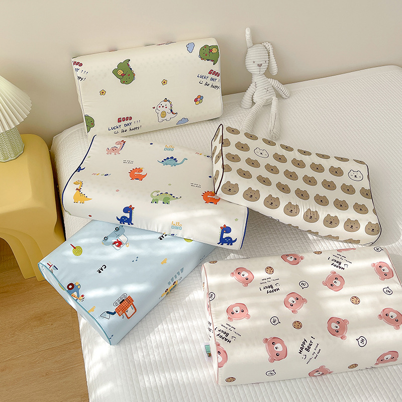 A Class 60 Long Staple Cotton Pure Cotton Children's Pillowcase Full Cotton Cartoon Child 30*50 Baby Latex Pillow Core Pillowcase 