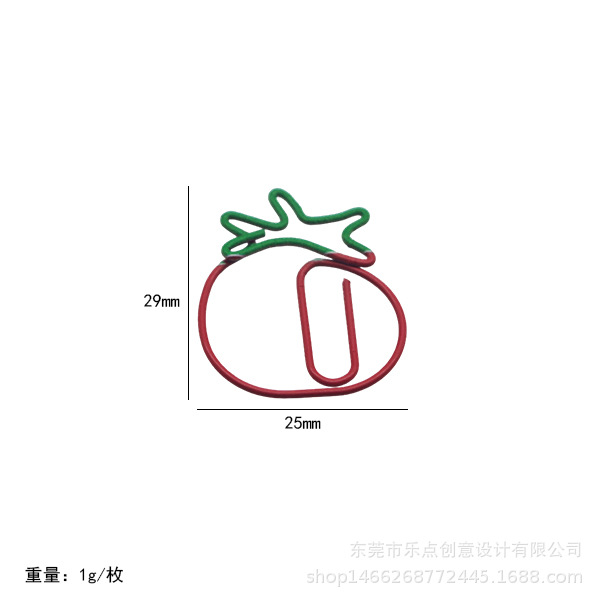 FUENTE Fábrica en stock clasificación de plástico al por mayor Clip de papel de cereza de plástico de dos colores Clip de papel de modelado de almacenamiento de Bill